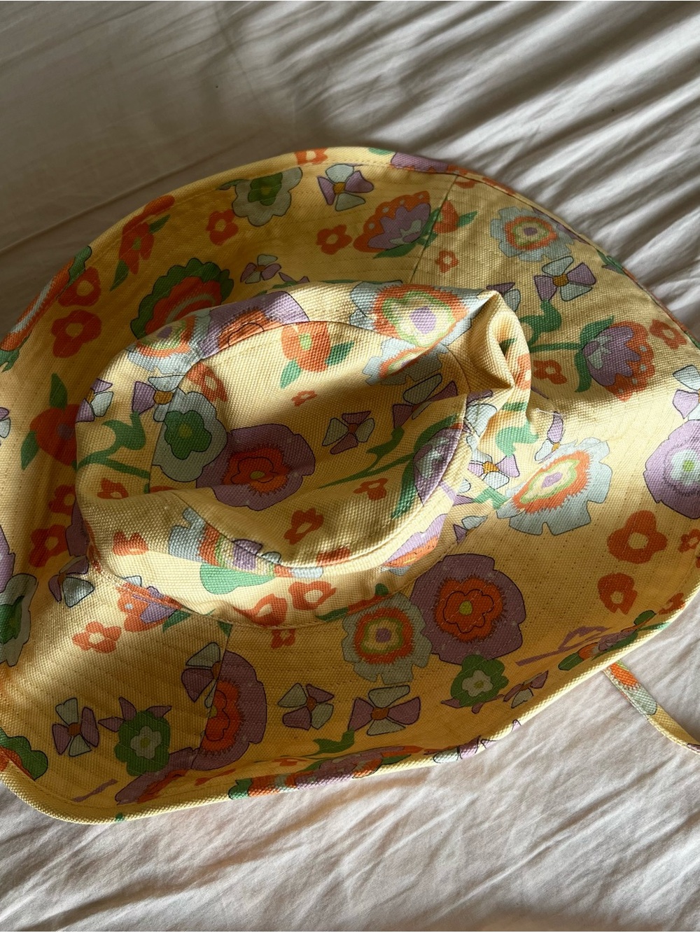 Lack Of Color Pastel Floral Sun Hat - Peach & Green - Picture 5 of 10
